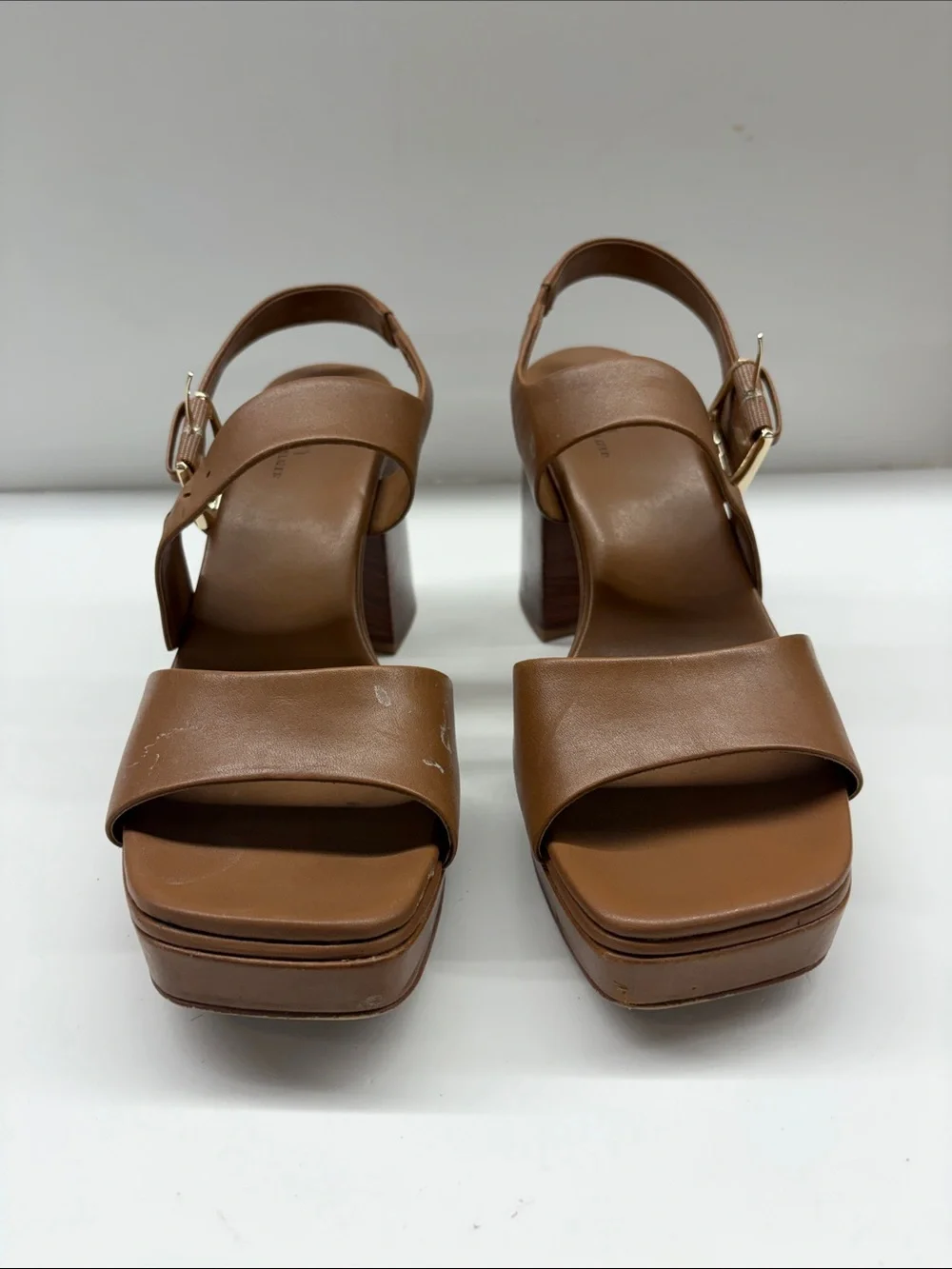 Used 27 Edit Naturalizer Women’s Brown Platform Block Heel Sandals Size 10